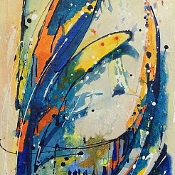 Blue Wave geschilderd door Jolanda van  Hattum